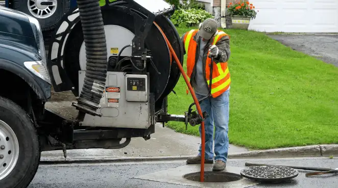 Technician using specialized drainage equipment for sewer line cleaning and foundation protection in Gilbert, AZ